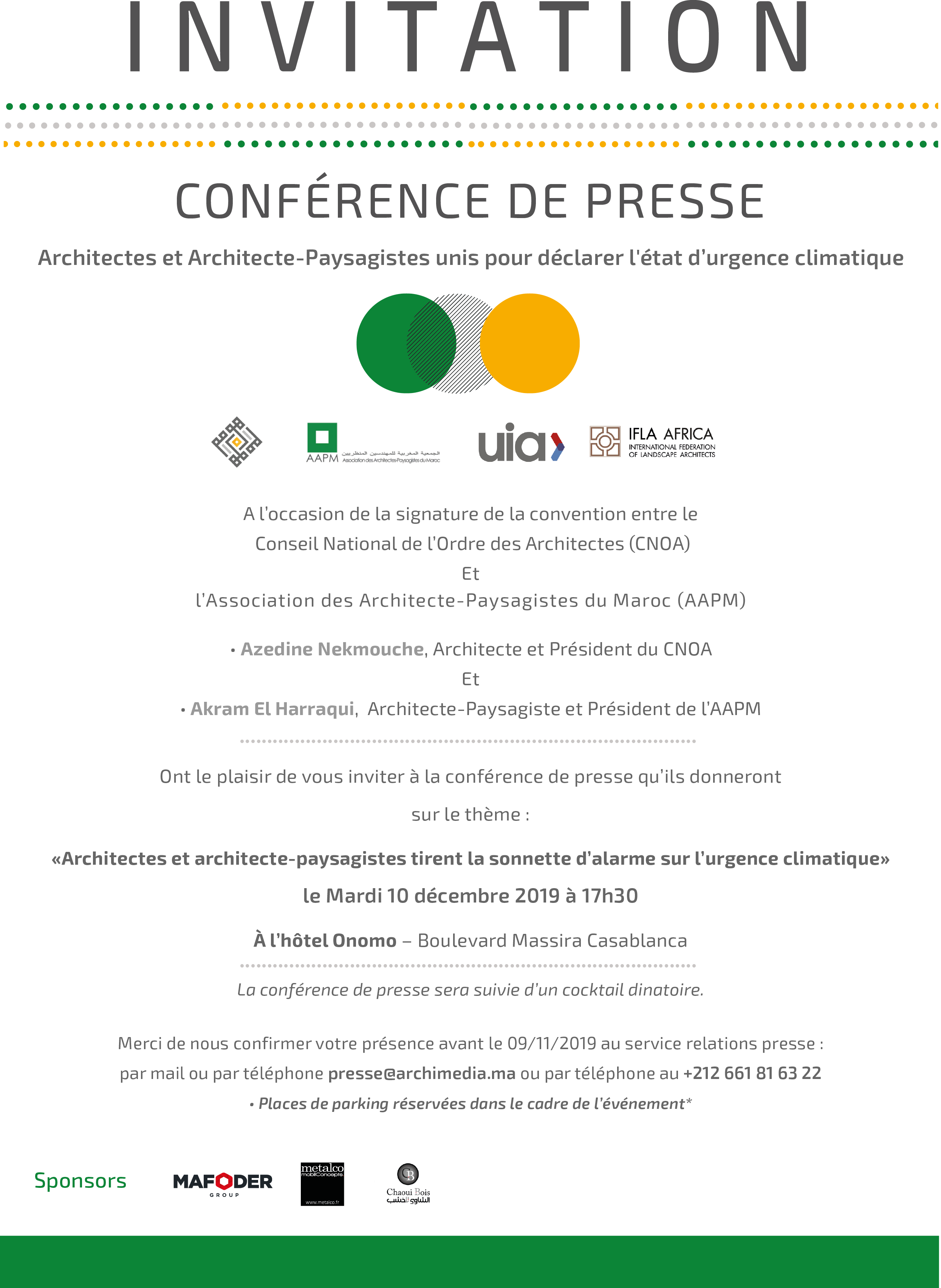 Conférence de presse pour convention Architectes – Architecte-paysagistes